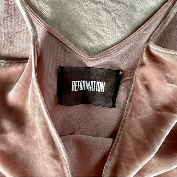 Reformation Duchess Blush Pink Velvet Tank Top - Picture 4 of 9